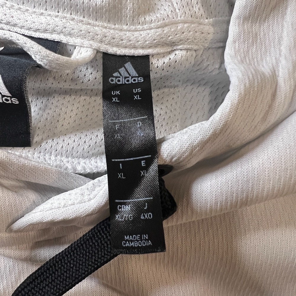 Adidas Climawarm Hoodie Mens XL White Black Big Logo 2010s Retro Sportswear - Picture 6 of 13